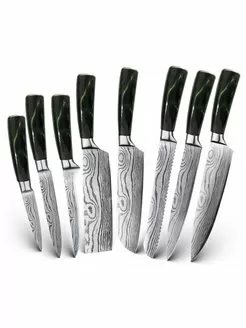 Купить Набор кухонных ножей Spetime 8-Pieces Kitchen Knife Set 8 GE03KN8 (Green): цена, характеристики, отзывы, обзор, фото | интернет-магазин XIACOM