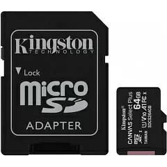 Карта памяти microSD 64GB Kingston microSDНC Class 10 (SDCE/64GB) RU - Фото