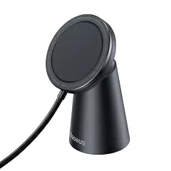 Беспроводное зарядное устройство BASEUS Simple Magnetic Stand Wireless, 2A, черный - Фото