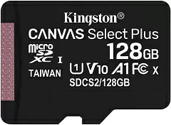 Карта памяти microSDXC Kingston Canvas Select Plus, 128 Гб, UHS-I Class 10 U1 A1 (SDCS2/128GBSP) RU - Фото