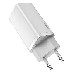 Зарядное устройство BASEUS GaN2 lite USB+USB-C, 3A, 65W, белый (CCGAN2L-B02) - Фото