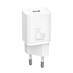 Зарядное устройство BASEUS Super Si USB-C, 3A, 25W, белый (CCSP020102) - Фото