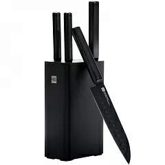 Набор ножей Heat Cool Black (4 ножа + подставка) (HU0076) (Black) - Фото