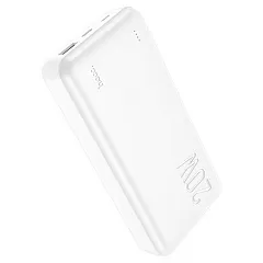 Внешний аккумулятор Hoco J87A 20000mAh (2USB, PD, 20W+QC3.0, быстрая зарядка, с LED-индикатором) (White) - Фото