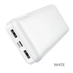 Внешний аккумулятор повербанк (powerbank) Hoco J72A Easy travel 20000mAh (White) - Фото
