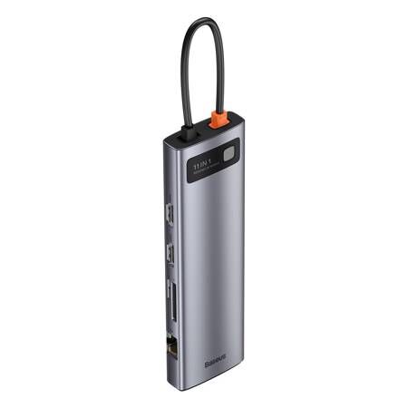 Переходник BASEUS Metal Gleam Series 11-in-1, Разветвитель, Type-C - USB3.0,PD,2HDMI,SD/TF,RJ45,VGA - 3