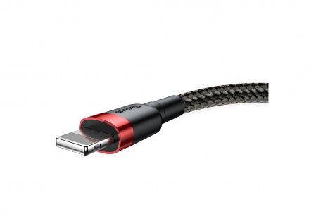 Кабель USB BASEUS Cafule, USB - Lightning, 2.4А, 0.5 м, красныйчерный - 4