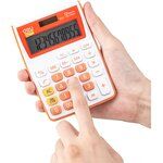 Калькулятор Deli E1122/OR оранжевый 12-разр. RU - 2