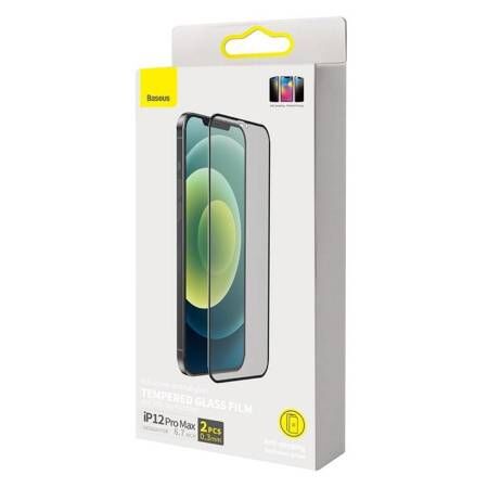 Защитное стекло BASEUS SGAPIPH67N-KT01 для iPhone 12 Pro Max 6.7, 0.3mm, черный, 2pcs - 3