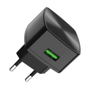 СЗУ HOCO C70A Cutting-Edge 1xUSB, 3А, 18W, QC3.0  USB кабель Type-C, 1м (черный) - 2