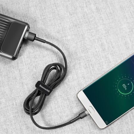 Кабель USB BASEUS Cafule, USB - Type-C, 2А, 3 м, серыйчерный - 3