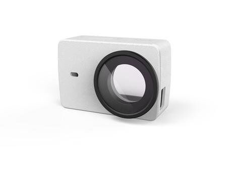Кожаный чехол с УФ-защитной линзой объектива для экшн-камеры Xiaomi Yi 2 4K Action Camera (White/Белый) 
