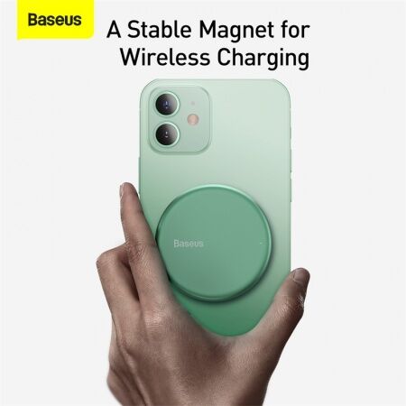 Беспроводное зарядное устройство BASEUS Simple Mini Magnetic BS-W522  Кабель Type-C, 2A, 15W, зелен - 2