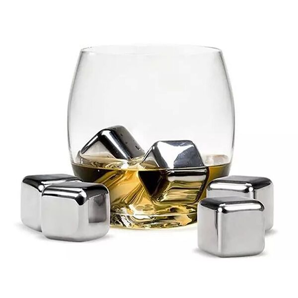 Охлаждающие камни для напитков Circle Joy Stainless Steel Ice Cubes CJ-BK03 4 шт. (серебро) - 2