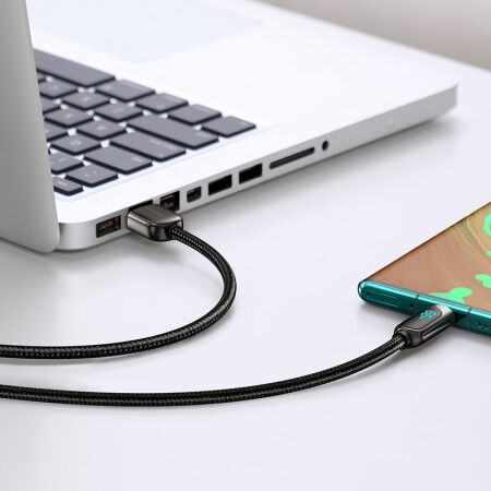 Кабель USB BASEUS Display Fast Charging, USB - Type-C, 66W, 2 м, черный - 3