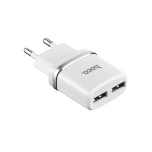 СЗУ HOCO C12 Smart 2xUSB, 2.4А  USB кабель Lightning 8-pin, 1м (белый) - 5