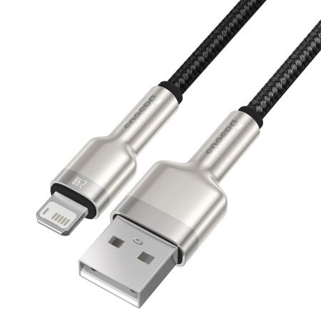 Кабель USB BASEUS Cafule Series Metal, USB - Lightning, 2.4А, 0.25 м, черный - 7