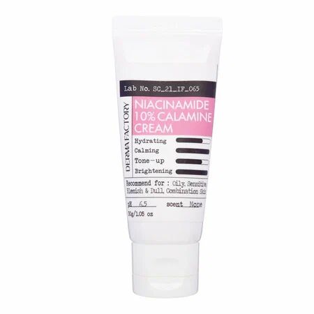 Derma Factory Niacinamide 10 Calamine Cream Крем для лица с ниацинамидом и каламином - 1