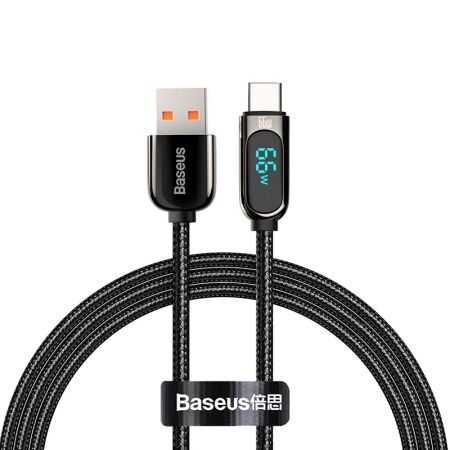 Кабель USB BASEUS Display Fast Charging, USB - Type-C, 66W, 1 м, черный - 2