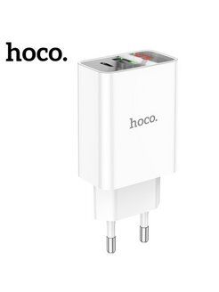 Сетевое зарядное устройство Hoco C100A PD20WQC3.0 белый - 3