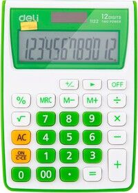 Калькулятор Deli E1122/GRN зеленый 12-разр. RU - 1