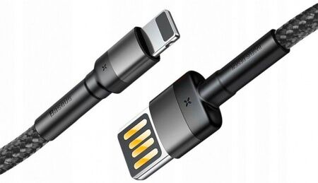 Кабель USB BASEUS Cafule, USB - Lightning, 2.4А, 1 м, серыйчерный, special edition - 5