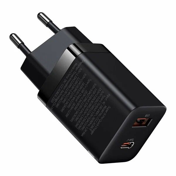 Зарядное устройство BASEUS Super Si Pro USBType-C, 3A, 30W, черный (CCSUPP-E01) - 1