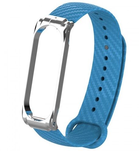 Ремешок силиконовый с металлическим основанием для Xiaomi Mi Band 4 Strap (Light Blue/Светло-Голубой : характеристики и инструкции - 3