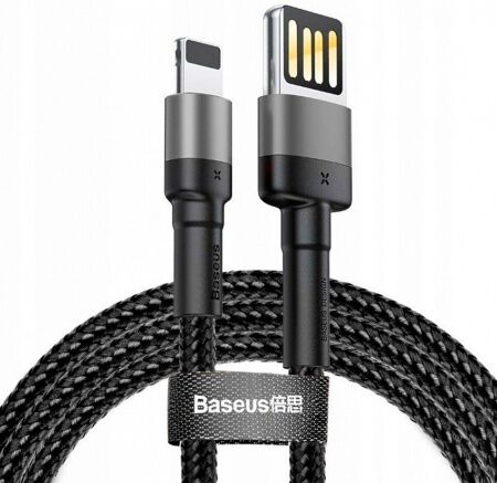 Кабель USB BASEUS Cafule, USB - Lightning, 2.4А, 1 м, серыйчерный, special edition - 1