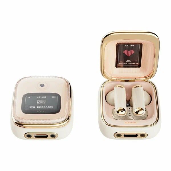 Беспроводные наушники Rock Retro Style tws Earphone Clamshell - 3