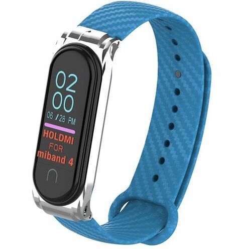 Ремешок силиконовый с металлическим основанием для Xiaomi Mi Band 4 Strap (Light Blue/Светло-Голубой : характеристики и инструкции - 4