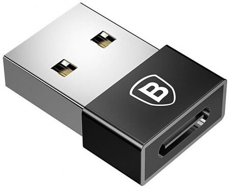 Переходник BASEUS Exquisite, USB - Type-C, 2.4А, черный - 3