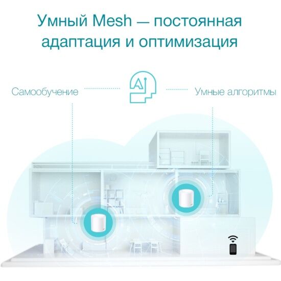 Бесшовный Mesh роутер TP-Link Deco X50(2-Pack) AX3000 10/100/1000BASE-TX - 3