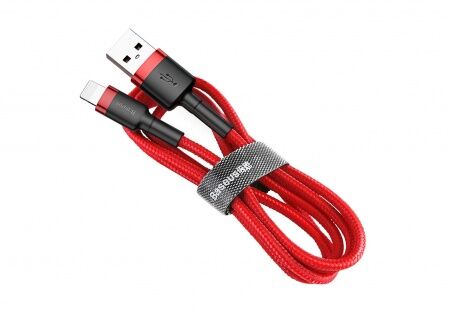 Кабель USB BASEUS Cafule, USB - Lightning, 2.4А, 0.5 м, красныйкрасный - 5