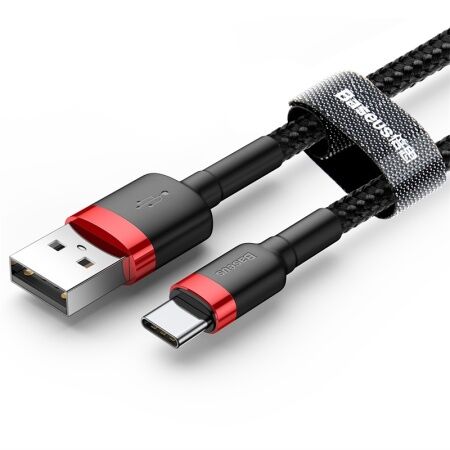 Кабель USB BASEUS Cafule, USB - Type-C, 2А, 3 м, красно-черный - 2