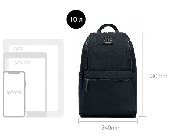 Рюкзак 90 Points Pro Leisure Travel Backpack 10L (Black/Черный) : характеристики и инструкции - 6
