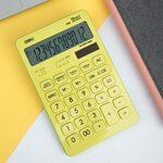 Калькулятор Deli Touch EM01551 желтый 12-разр. RU - 2