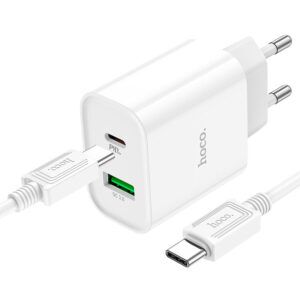 СЗУ HOCO C80A Plus Rapido 1xUSB, 1xUSB-C, 3А, PD20W, QC3.0 (белый) - 2