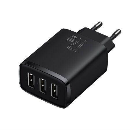 Зарядное устройство BASEUS Compact Charger 3U 3USB, 3.4A, 17W, черный - 3