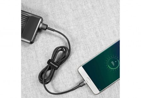 Кабель USB BASEUS Cafule, USB - MicroUSB, 2.4А, 1 м, серыйчерный - 4