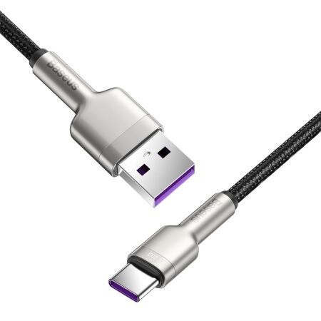 Кабель USB BASEUS Cafule Series Metal, USB - Type-C, 6A, 66W, 0.25 м, черный - 5