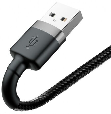 Кабель USB BASEUS Cafule, USB - Lightning, 2.4А, 0.5 м, серыйчерный - 3