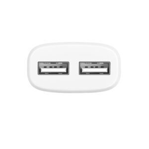 СЗУ HOCO C12 Smart 2xUSB, 2.4А  USB кабель Lightning 8-pin, 1м (белый) - 3