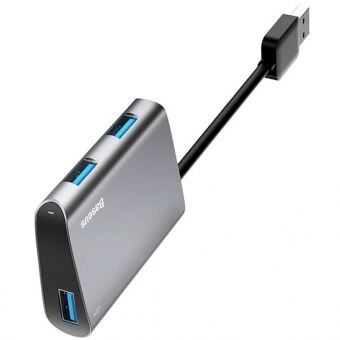 Baseus Enjoyment Series USB to 3 x USB 3.0 HUB Adapter (Dark Grey) 