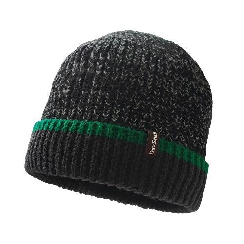 Шапка водонепроницаемая Dexshell Cuffed Beanie, DH353GRN черная с зеленой полоской, размер L/XL, DH3 - 1