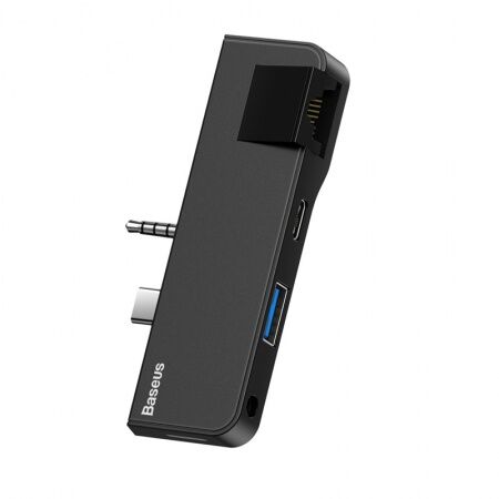 Переходник BASEUS Multifunctional HUB for Surface Pro, Разветвитель, Type-CJack 3.5 - RJ45USB3.0T - 3