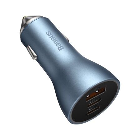 Автомобильное зарядное устройство BASEUS Golden Contactor Pro Triple, USB2USB-C, 7A, 65W, синий - 5