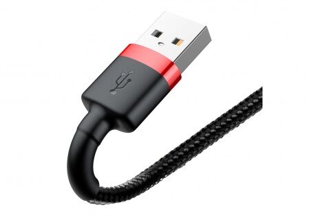 Кабель USB BASEUS Cafule, USB - Lightning, 2.4А, 0.5 м, красныйчерный - 7