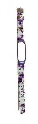Ремешок кожаный для Xiaomi Mi Band 4 Leather Strap Flower Design (Purple/Фиолетовый) - 2