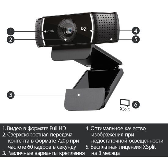 Веб-камера Logitech C922 Pro Stream Webcam - 2